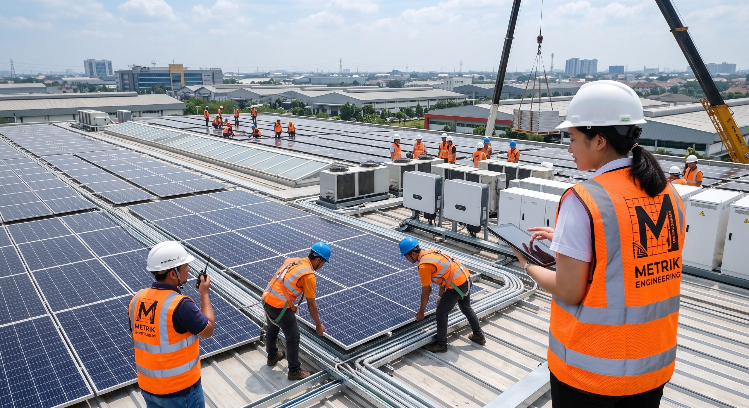 instalasi panel surya industri